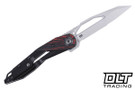 CRKT Nucleus Frame Lock - Stainless Steel - Black & Red Overlay - Bead Blasted 12C27 Blade
