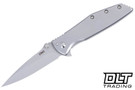 CRKT Slag Assisted - Stainless Steel Handle - Bead Blasted D2 Blade
