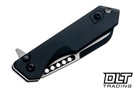 Heretic Jinn Button Lock - Black Aluminum - Wharncliffe Two Tone MagnaCut Blade