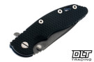 Hinderer 3.25" XM-18 MagnaCut Spanto - Battle Blue Anodized Titanium - Working Finish Blade - Black G-10