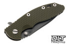 Hinderer 3.25" XM-18 MagnaCut Spanto - Battle Bronze Anodized Titanium - Working Finish Blade - OD Green G-10