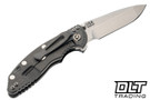 Hinderer 3.25" XM-18 MagnaCut Non Flipper Spanto - Working Finish Titanium - Stonewashed Blade - Black G-10 - Back