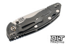 Hinderer 3.25" XM-18 MagnaCut Non Flipper Spanto - Working Finish Titanium - Stonewashed Blade - Blue & Black G-10