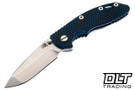 Hinderer 3.25" XM-18 MagnaCut Non Flipper Spanto - Blue Anodized Titanium - Stonewashed Blade - Blue & Black G-10