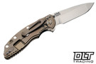 Hinderer 3.25" XM-18 MagnaCut Non Flipper Spanto - Bronze Anodized Titanium - Stonewashed Blade - Black G-10 - Back
