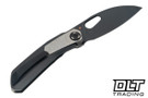 Poikilo Blade VK Crab S3 - Black DLC Titanium Handle - Silver Crystal Ti Inlay - Pearlescent Stonewash DLC M398 Blade
