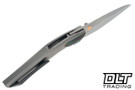 Poikilo Blade VK Odon S1 - Titanium Handle - Flame Inlay - Pearlescent Stonewash M398 Blade