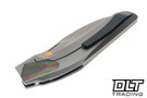 Poikilo Blade VK Odon S1 - Titanium Handle - Flame Inlay - Pearlescent Stonewash M398 Blade