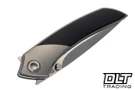 Poikilo Blade Mini Tuna - Silver Ti Bolster - Black DLC Titanium Handle - Pearlescent Stonewash M398 Blade