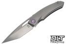 Poikilo Blade Tero - Milled Titanium - Pearlescent Stonewash M398 Blade