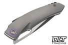 Poikilo Blade Tero - Milled Titanium - Pearlescent Stonewash M398 Blade