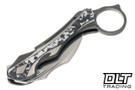 Poikilo Blade Thorny Devil - Two Tone Titanium - White FatCarbon Inlay - Pearlescent Stonewash M398 Blade