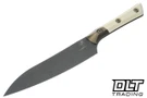 Microtech 6" Utility Knife - DLC Blade - Bronze Titanium Bolster - Ivory G-10