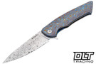Herman Slim - Black Timascus Titanium - Mirror Polish Damasteel Rose Damascus Blade #0691