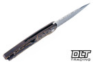 Herman Slim - Black Timascus Titanium - Mirror Polish Damasteel Rose Damascus Blade #0691