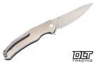 Herman Ishtar - Titanium - Rocks Pattern Inlay - Stonewash M390 Blade #0837