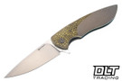 Herman Sting - Bronze Titanium - Gold Snails Pattern Inlay - Very Shiny Stonewash MagnaCut Blade #0887