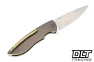 Herman Sting - Bronze Titanium - Gold Snails Pattern Inlay - Very Shiny Stonewash MagnaCut Blade #0887
