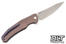 Herman Ishtar - Pink Titanium - Rock Pattern Inlay - Shiny Stonewash MagnaCut Blade #0850