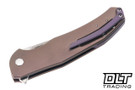 Herman Ishtar - Pink Titanium - Rock Pattern Inlay - Shiny Stonewash MagnaCut Blade #0850