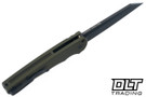 Pro-Tech Malibu - Green Aluminum - Black DLC Reverse Tanto MagnaCut Blade