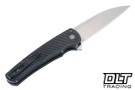 Pro-Tech Malibu - Textured Black Battleworn Aluminum - Stonewash Wharncliffe MagnaCut Blade