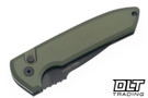 Pro-Tech Rockeye - Green Aluminum - Black DLC MagnaCut Blade