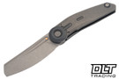 Reate Vulpex VK-CLU Elmax Darkwashed Blade - Dark Washed Titanium - Bead Blasted Zirconium