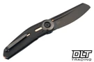 Reate Vulpex VK-CLU Elmax Frosted Satin Black DLC Blade - Black DLC Titanium - Polished Zirconium