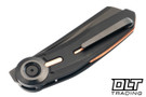 Reate Vulpex VK-CLU Elmax Frosted Satin Black DLC Blade - Black DLC Titanium - Polished Zirconium
