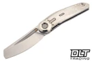 Reate Vulpex VK-CLU Elmax Hand Rubbed Blade - Crystalized Gray Titanium - Bead Blasted Titanium