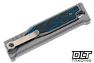 Reate EXO-M Elmax All Satin Drop Point - Blue & Black Damascus G-10