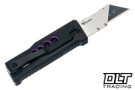 Reate EXO-U Utility Blade - Speed Holes - Black Andoized Aluminum - Purple Holes