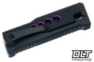 Reate EXO-U Utility Blade - Speed Holes - Black Andoized Aluminum - Purple Holes