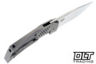 Reate T3500 - Hand Rubbed M390 Blade - Bead Blasted Titanium - Carbon Fiber Snake Skin Gold Inlay
