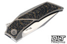 Reate T3500 - Hand Rubbed M390 Blade - Bead Blasted Titanium - Carbon Fiber Snake Skin Gold Inlay