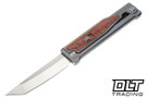 Reate EXO-OG - Tanto All Satin Elmax Blade - Bead Blasted Titanium - Orange Micarata Inlay