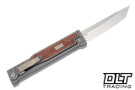 Reate EXO-OG - Tanto All Satin Elmax Blade - Bead Blasted Titanium - Orange Micarata Inlay