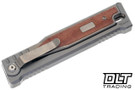 Reate EXO-OG - Tanto All Satin Elmax Blade - Bead Blasted Titanium - Orange Micarata Inlay