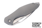 Koenig Arius Non Flipper - Patterned Titanium - Burnished M390 Blade - Polished Flats - Silver Hardware & Backspacer