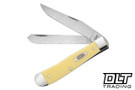 Case Yellow Smooth Synthetic Trapper - Tumble Polish Stainless Blade