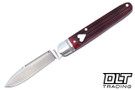 RoseCraft Blades Tuckahoe Jack - Red Barnboard Jigged Bone - Brushed Satin 14C28N Blade