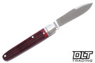 RoseCraft Blades Tuckahoe Jack - Red Barnboard Jigged Bone - Brushed Satin 14C28N Blade