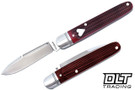 RoseCraft Blades Tuckahoe Jack - Red Barnboard Jigged Bone - Brushed Satin 14C28N Blade