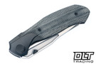Null Knives Vandal - Black DLC Ti - Black Micarta Inlay - Stonewashed Vanax Blade