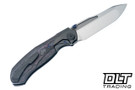 Null Knives Vandal - Black DLC Ti - Purple Haze FatCarbon Inlay - Belt Satin Vanax Blade