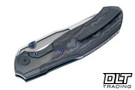 Null Knives Vandal - Black DLC Ti - Purple Haze FatCarbon Inlay - Belt Satin Vanax Blade