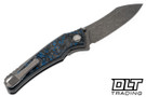 Hawk Knives Talon M390 - Titanium Handle - Blue TechnoCarbo Overlay