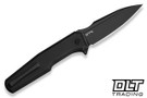 WE Knife Dressytak Flipper - Black Titanium - Black Stonewashed Bohler M390 Blade
