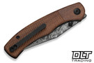 CIVIVI Knives 23065B-DS1 Clingman Front Flipper - Milled Guibourtia Wood - Damascus Blade